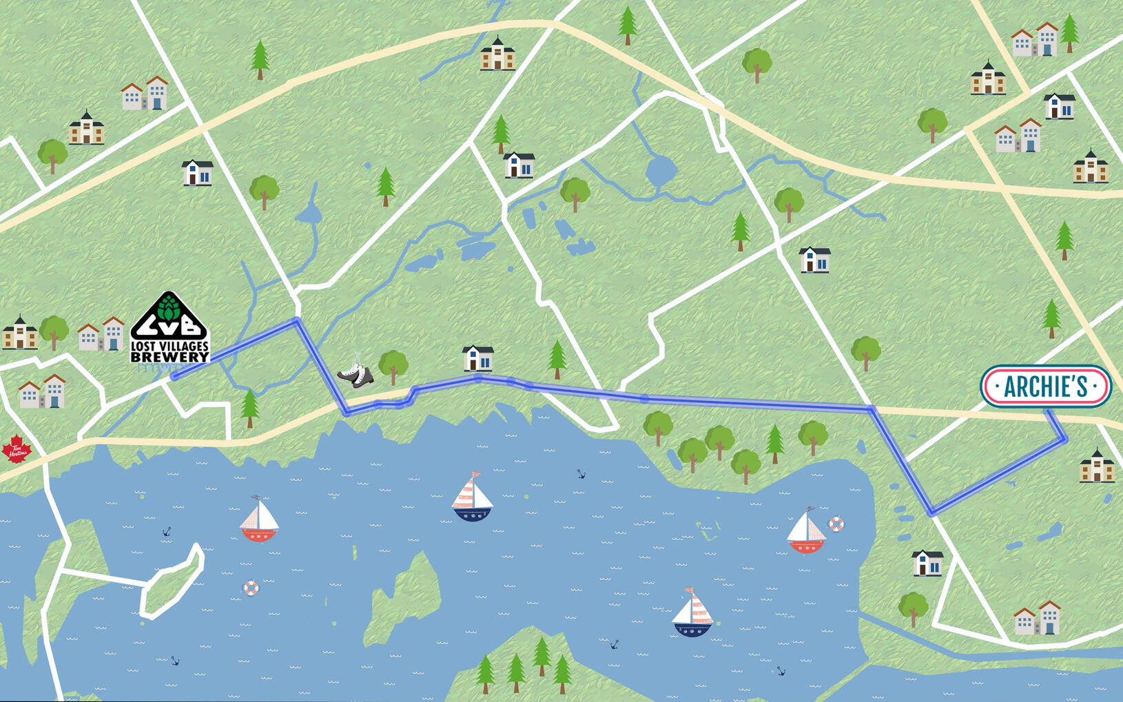 Walking Tour Cartoon Map