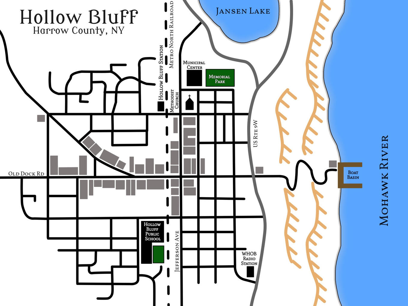 Hollow Bluff - Book Map